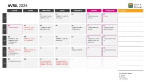 agenda avril 2026